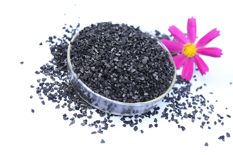 Carbón activado para purificación de agua de cáscara de coco